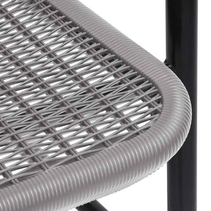 vidaXL Garden Chair Set of 4 Black Plastic rattan, steel Standard