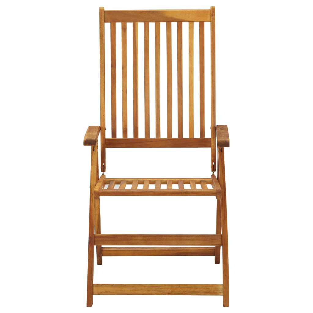 Patio Reclining Chairs 3 pcs Solid Acacia Wood