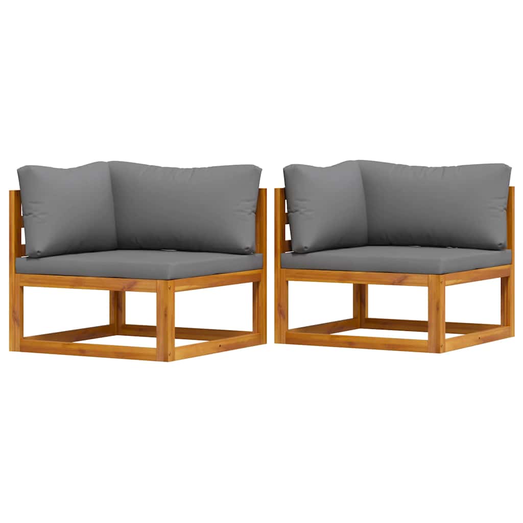 Sectional Corner Sofas 2 pcs with Cushions Dark Gray