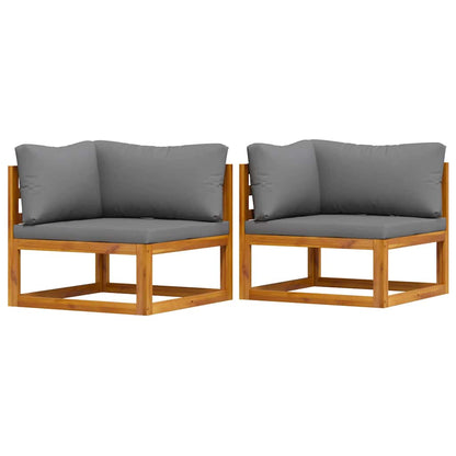 Sectional Corner Sofas 2 pcs with Cushions Dark Gray