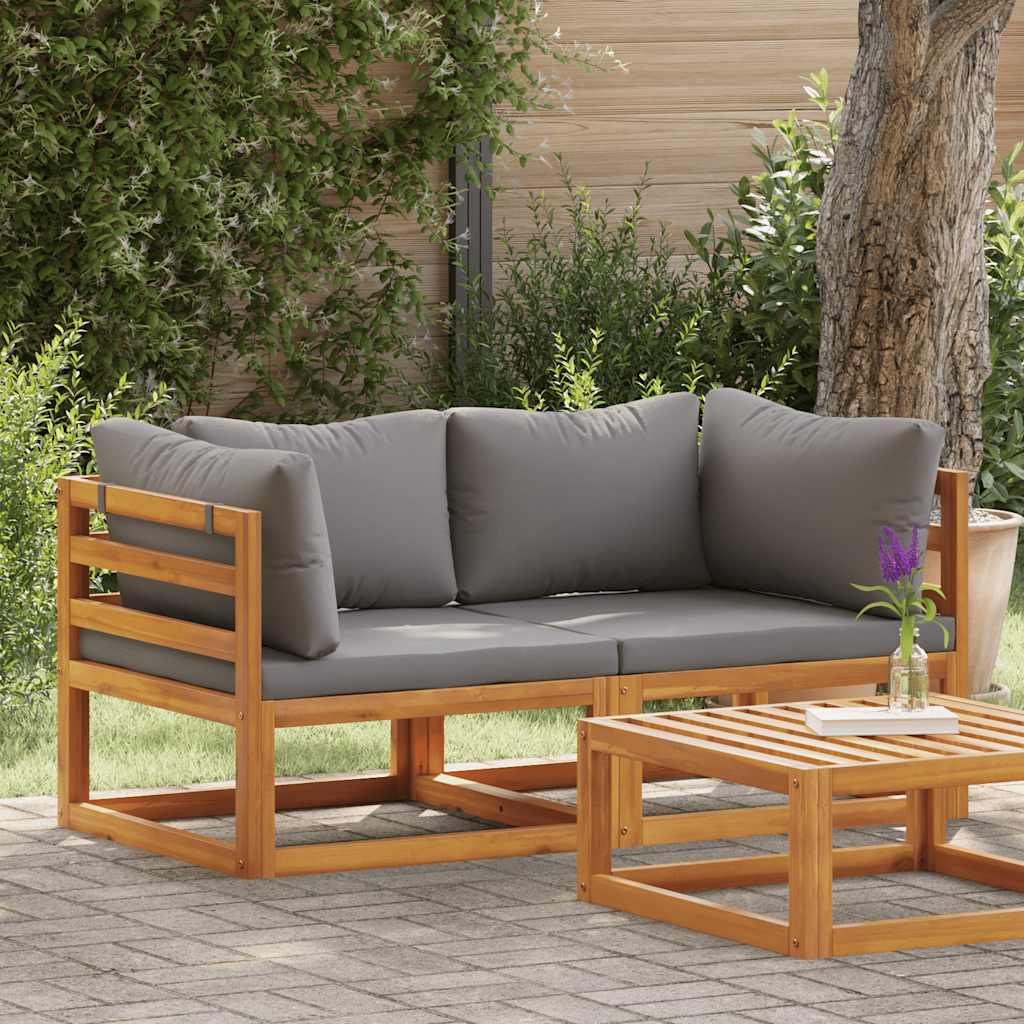 Sectional Corner Sofas 2 pcs with Cushions Dark Gray