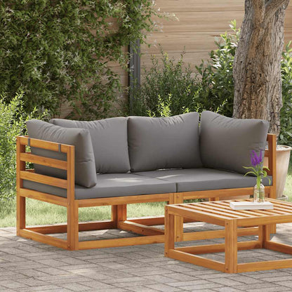 Sectional Corner Sofas 2 pcs with Cushions Dark Gray
