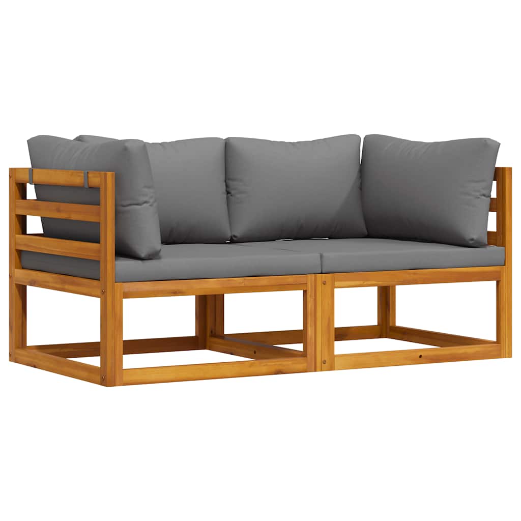 Sectional Corner Sofas 2 pcs with Cushions Dark Gray