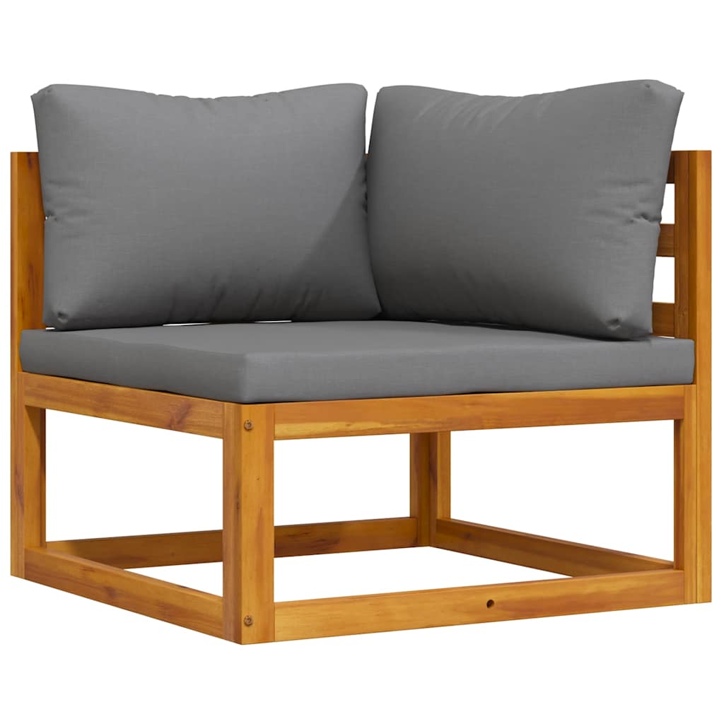 Sectional Corner Sofas 2 pcs with Cushions Dark Gray