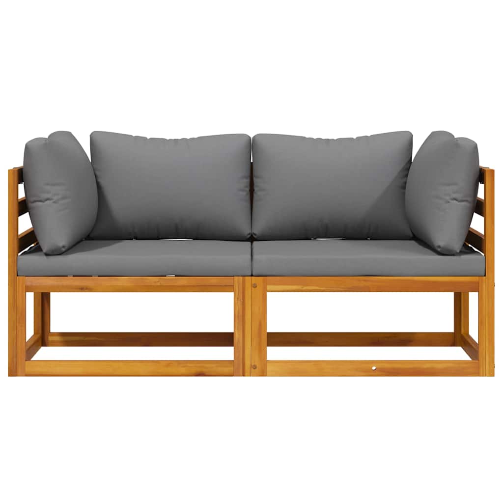 Sectional Corner Sofas 2 pcs with Cushions Dark Gray