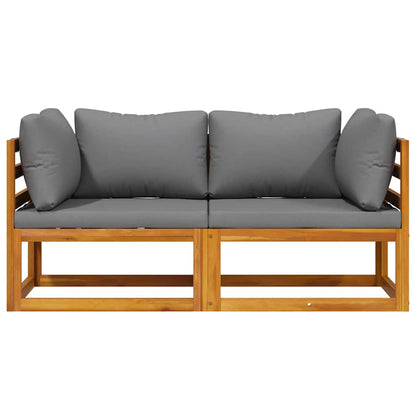Sectional Corner Sofas 2 pcs with Cushions Dark Gray