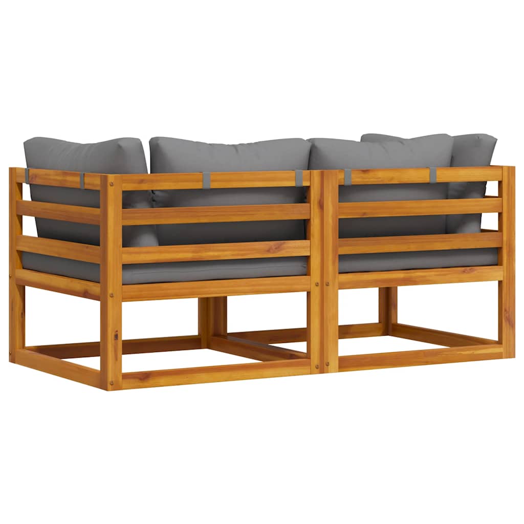 Sectional Corner Sofas 2 pcs with Cushions Dark Gray