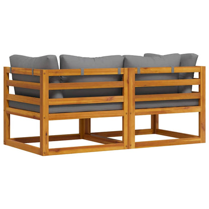 Sectional Corner Sofas 2 pcs with Cushions Dark Gray