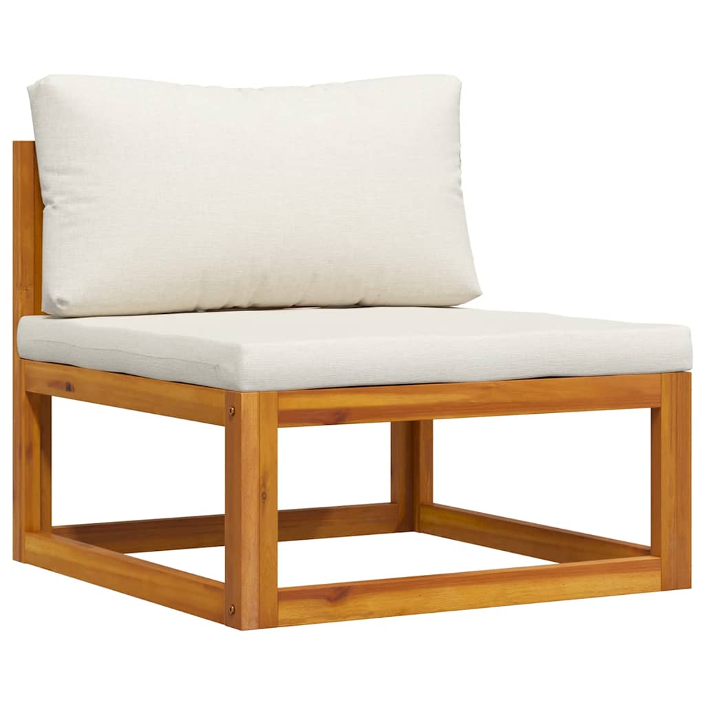 2 Piece Patio Sofa Set with Cushion Solid Acacia Wood