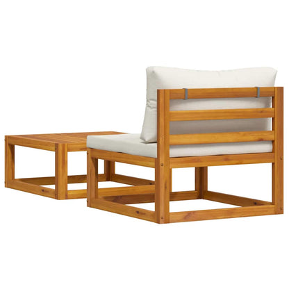 2 Piece Patio Sofa Set with Cushion Solid Acacia Wood