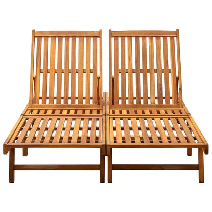 311873 vidaXL 2-Person Sun Lounger Solid Acacia Wood