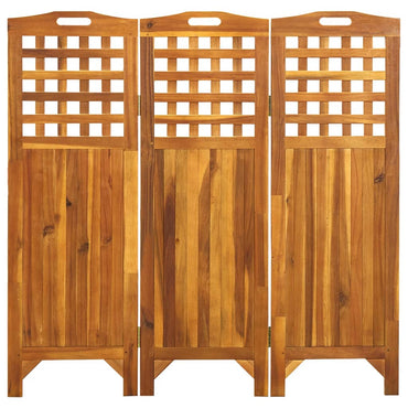 3-Panel Room Divider 121x2x120 cm Solid Acacia Wood