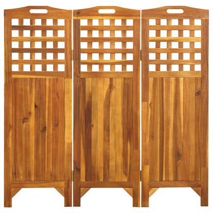 3-Panel Room Divider 121x2x120 cm Solid Acacia Wood