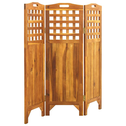 3-Panel Room Divider 121x2x120 cm Solid Acacia Wood