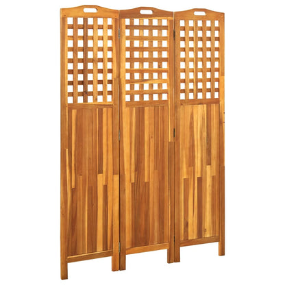 3-Panel Room Divider 121x2x170 cm Solid Acacia Wood