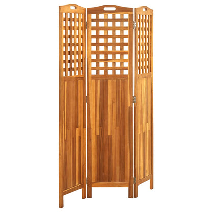 3-Panel Room Divider 121x2x170 cm Solid Acacia Wood