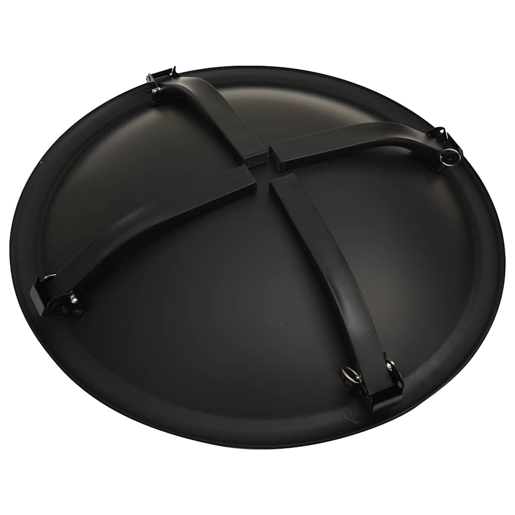 2-in-1 Fire Pit and BBQ with Poker 22"x22"x19.3" Steel