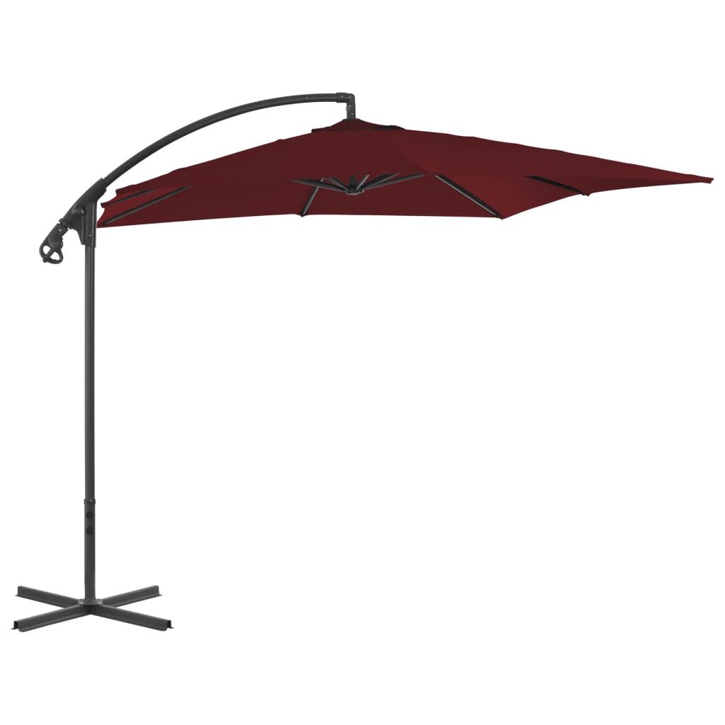 Cantilever Umbrella with Steel Pole 250x250 cm Wine Red