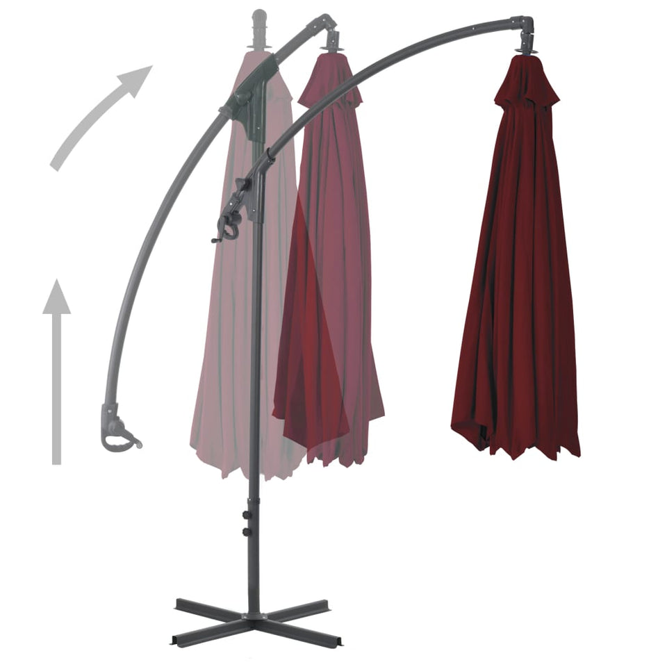 Cantilever Umbrella with Steel Pole 250x250 cm Wine Red