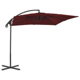 Cantilever Umbrella with Steel Pole 250x250 cm Wine Red