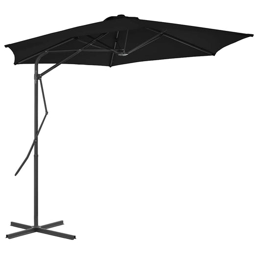 Garden Parasol with Steel Pole Black 300x230 cm