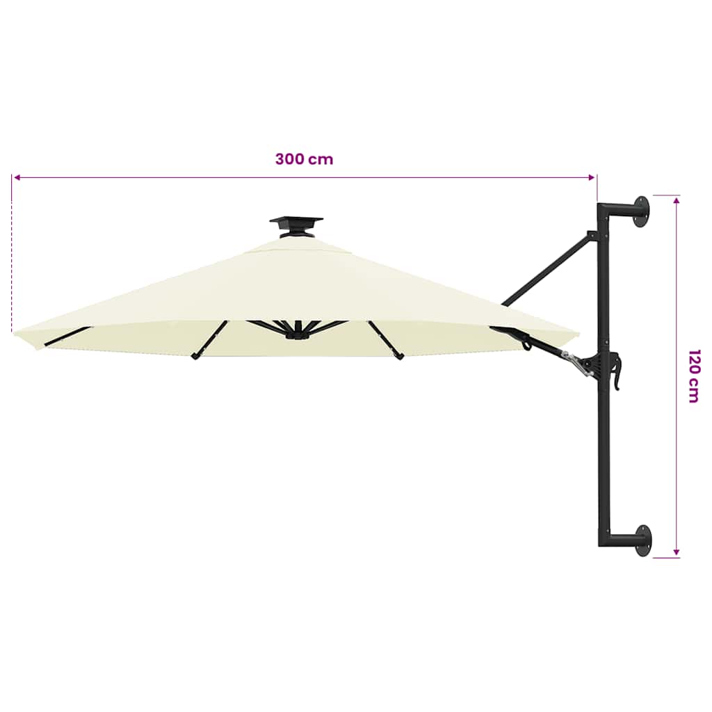 Garden Parasol | Sand | Polyester, Metal | 300 cm diameter | Tiltable