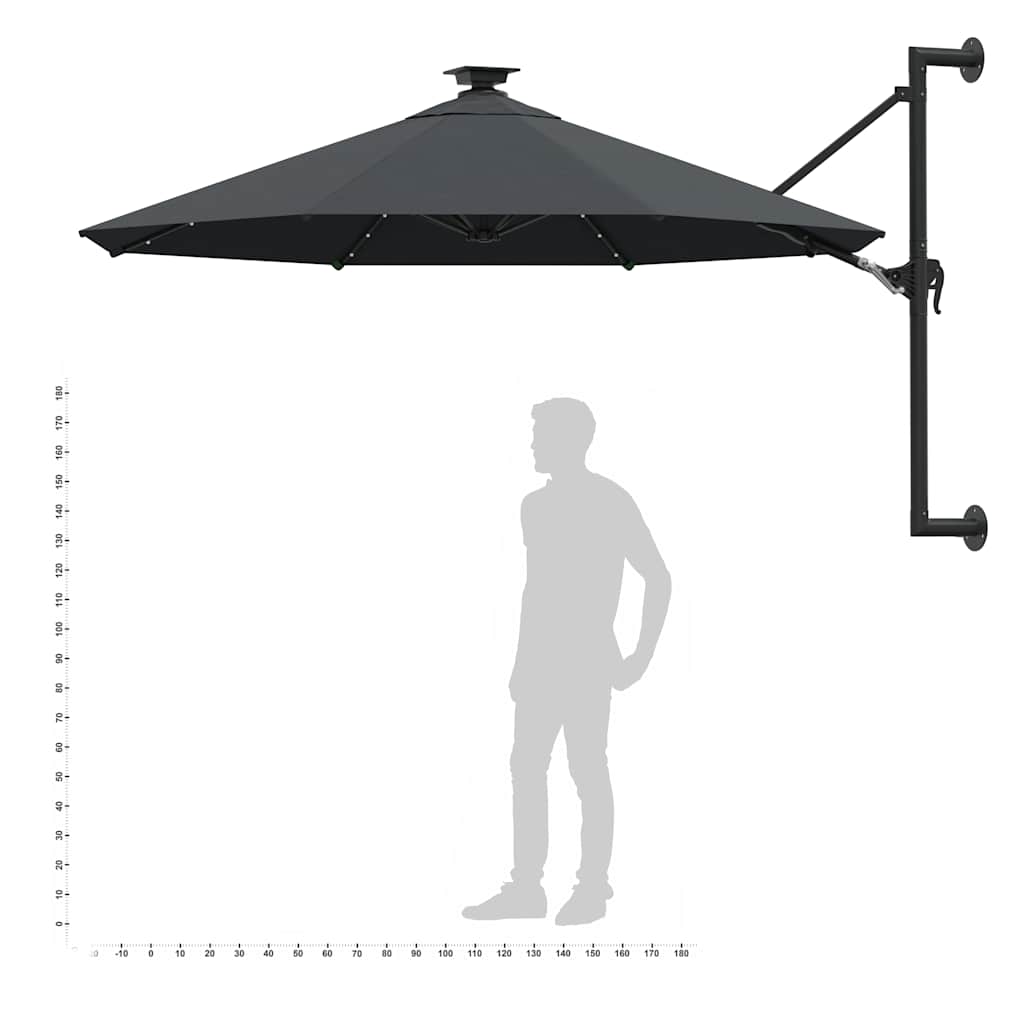 Garden Parasol | Anthracite | Polyester fabric, Metal | Large | Tiltable
