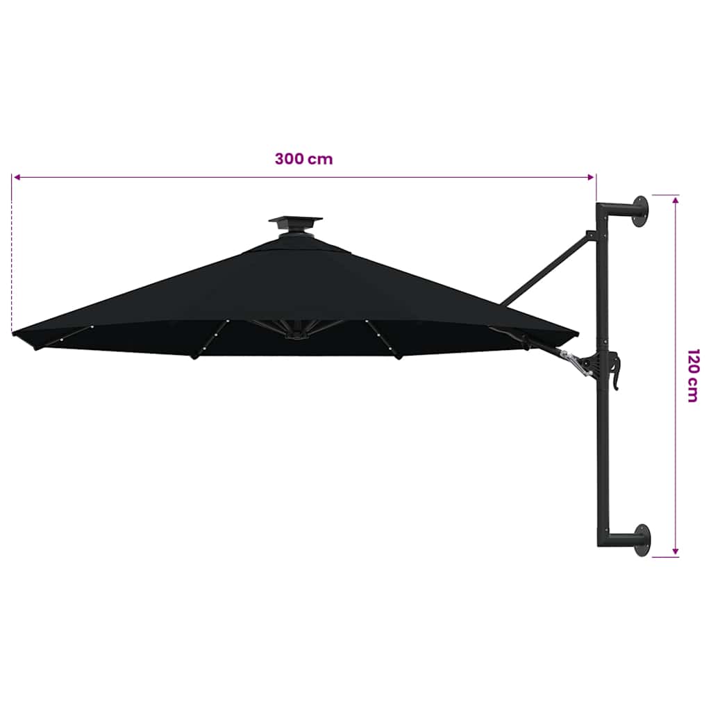 Garden Parasol | Black | Polyester and Metal | Large | Garden Parasol