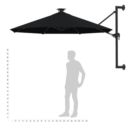 Garden Parasol | Black | Polyester and Metal | Large | Garden Parasol