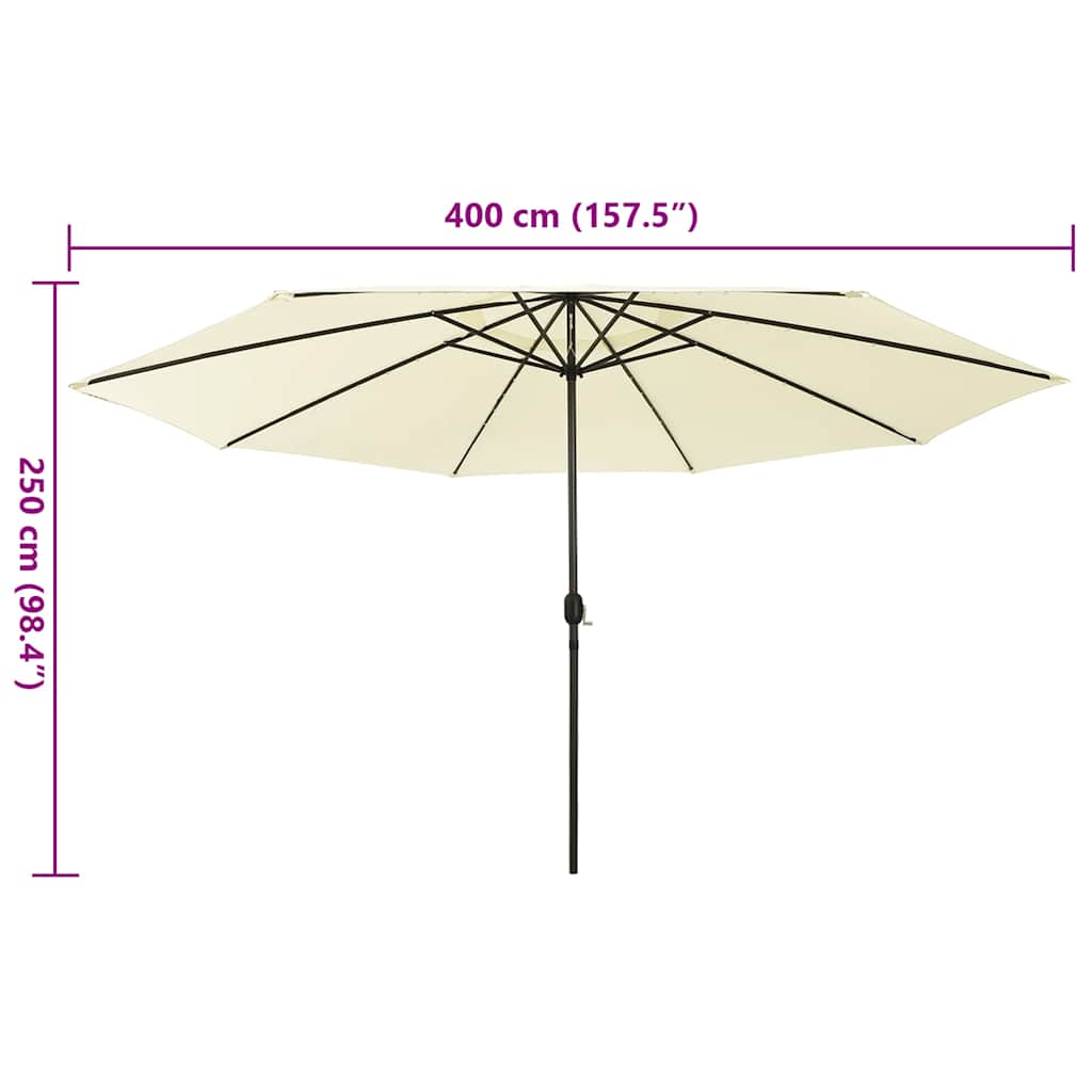 Garden Parasol | Sand | 100% polyester fabric, metal pole | Large