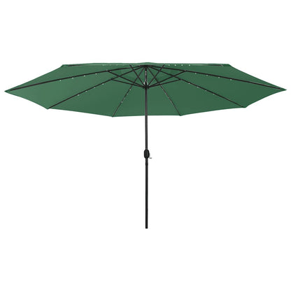 Garden Parasol with LED Lights 400 cm Green