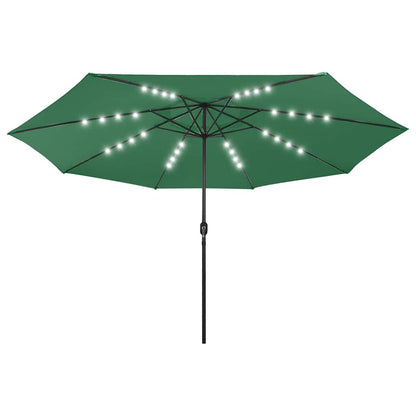 Garden Parasol with LED Lights 400 cm Green