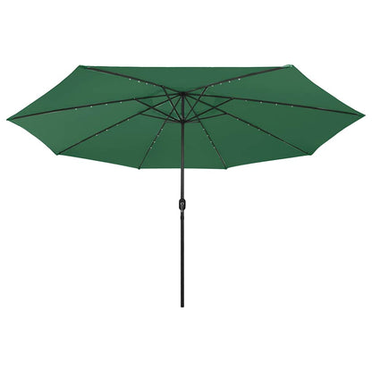 Garden Parasol with LED Lights 400 cm Green