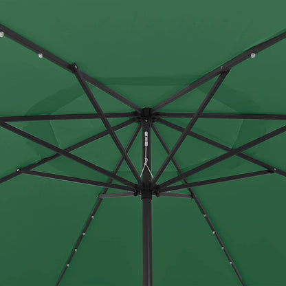 Garden Parasol with LED Lights 400 cm Green
