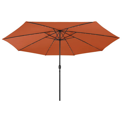 Garden Parasol with LED Lights 400 cm Terracotta