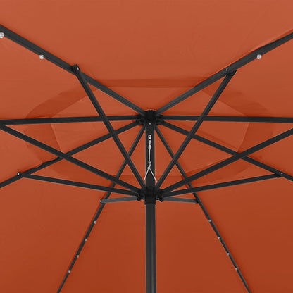 Garden Parasol with LED Lights 400 cm Terracotta