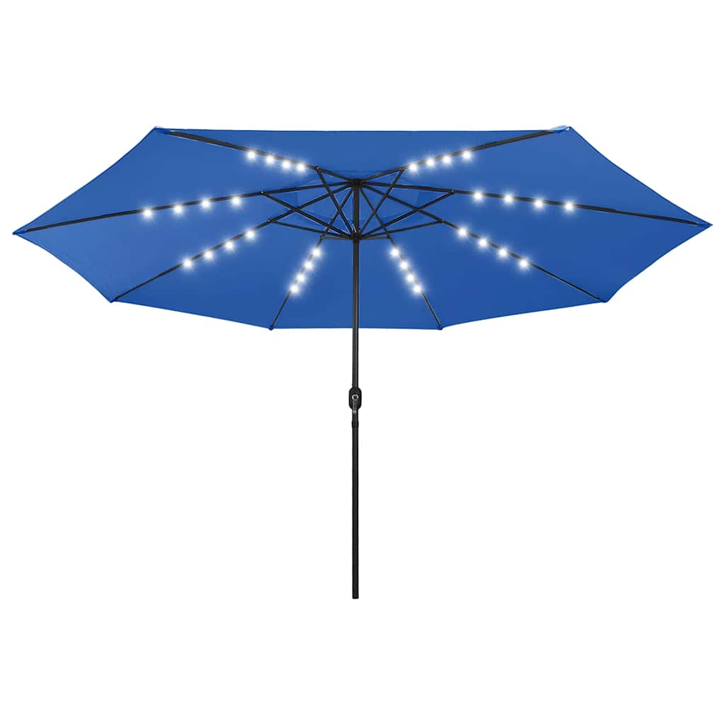 Garden Parasol with LED Lights 400 cm Azure Blue