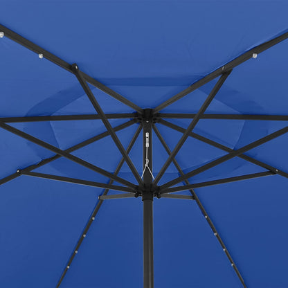 Garden Parasol with LED Lights 400 cm Azure Blue