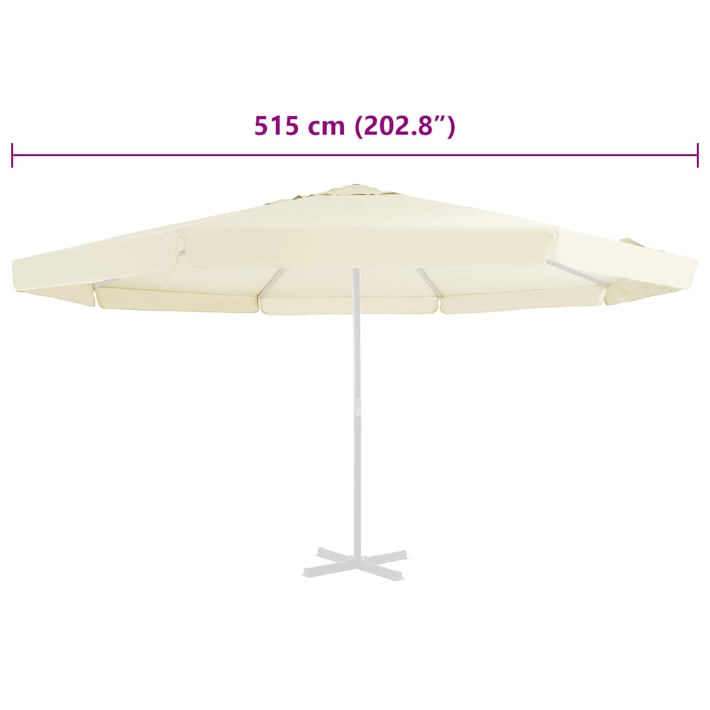 Replacement Fabric for Outdoor Parasol Sand 515 cm