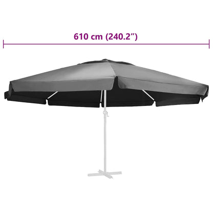 Replacement Fabric for Outdoor Parasol Anthracite 610 cm