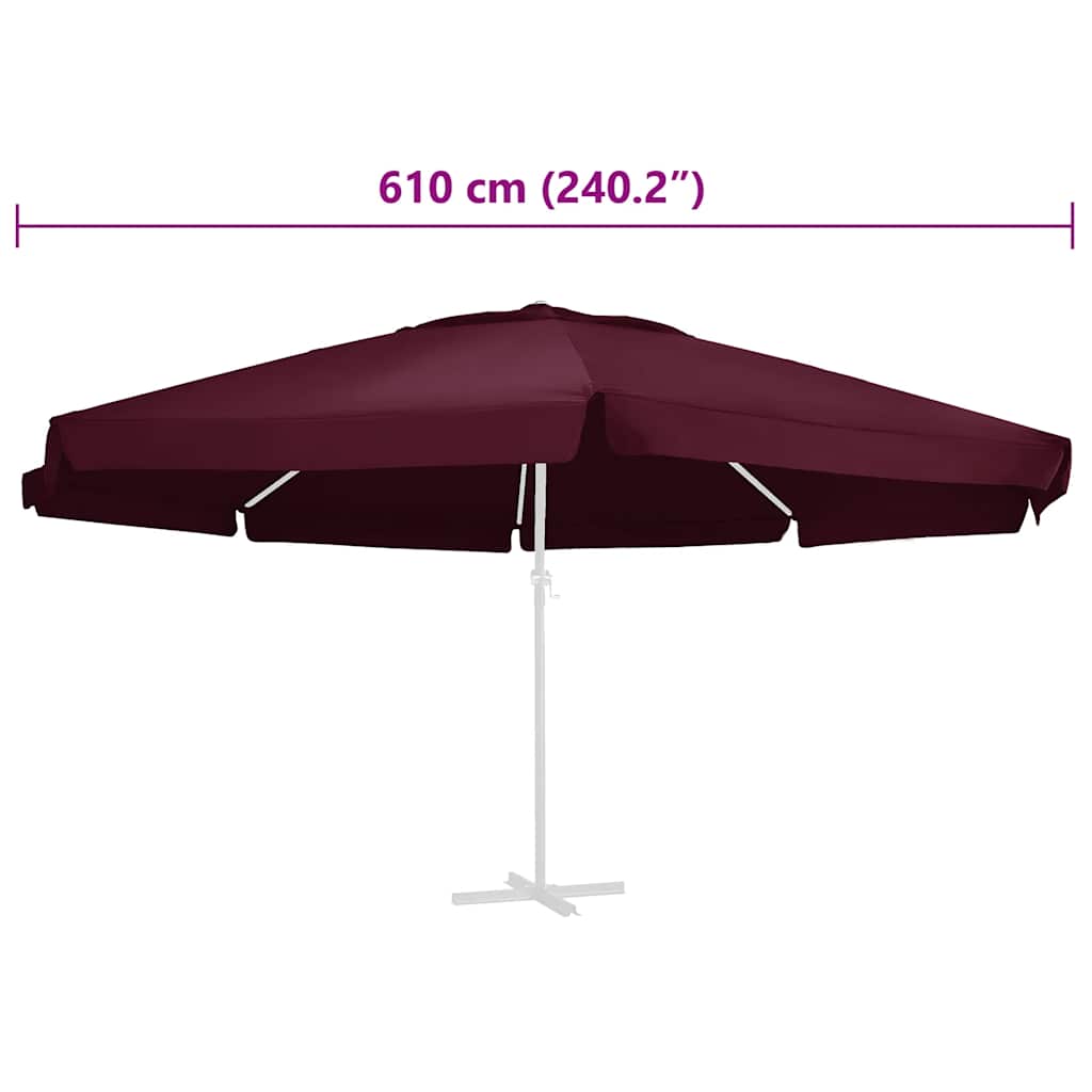 Replacement Fabric for Outdoor Parasol Bordeaux Red 610 cm