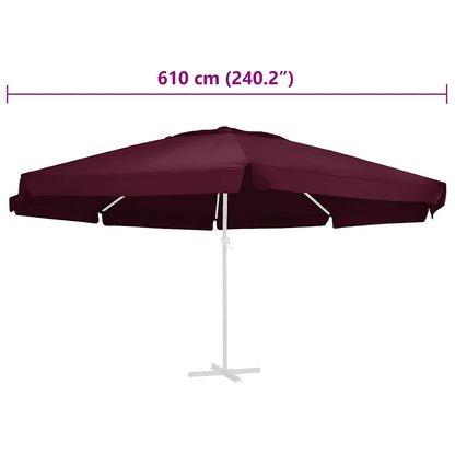 Replacement Fabric for Outdoor Parasol Bordeaux Red 610 cm