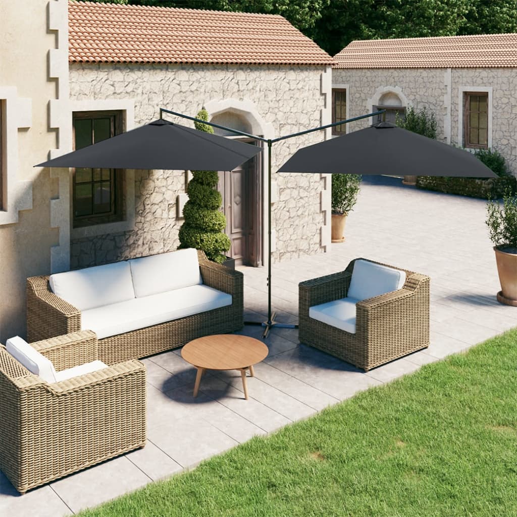 Garden Parasol | Anthracite | Polyester, Steel | Double