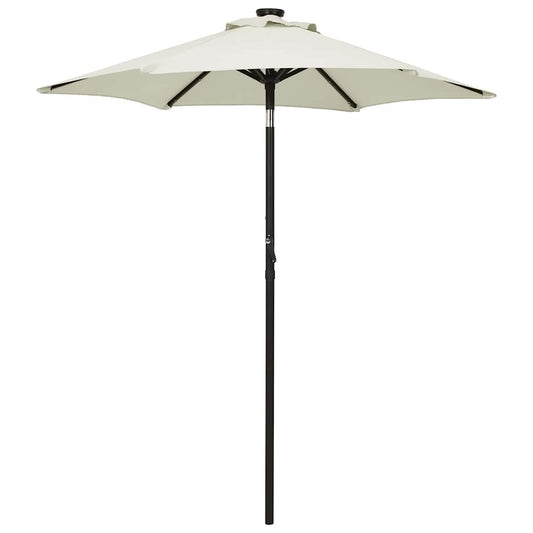 Garden Parasol | Sand and Dark Grey | Polyester Fabric, Aluminium
