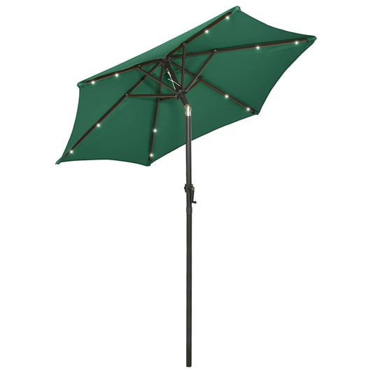 Garden Parasol | Green and dark grey | Polyester, Aluminium
