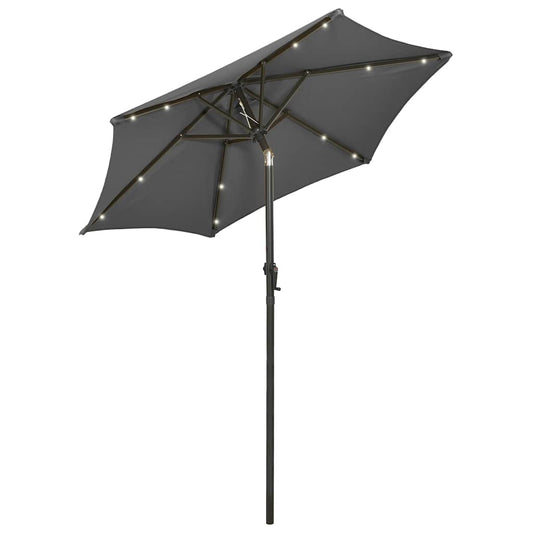 Garden Parasol | Anthracite and Dark Grey | Polyester, Aluminium | Medium
