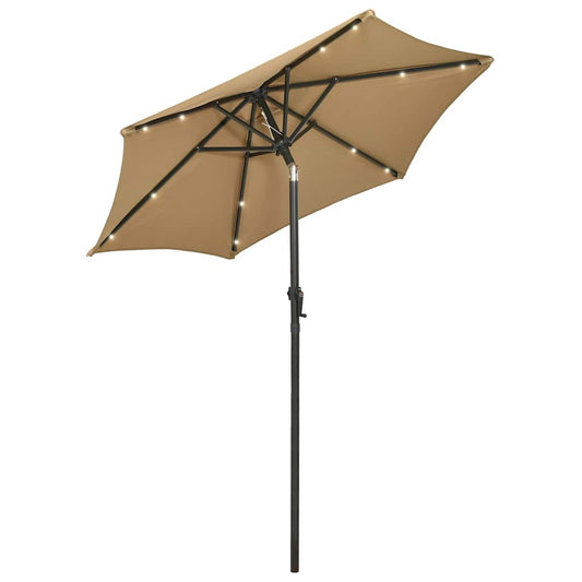 Garden Parasol | Taupe and dark grey | Fabric (100% polyester), aluminium