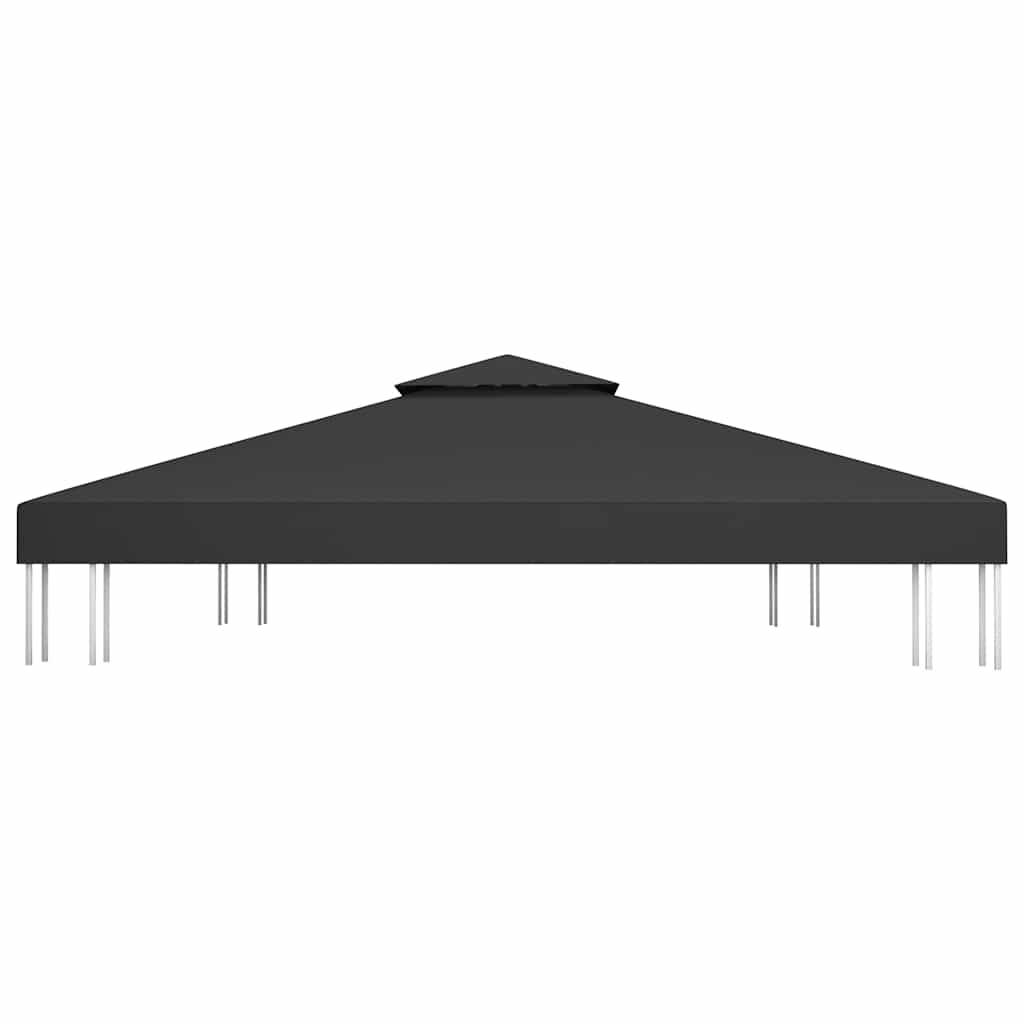 2-Tier Gazebo Top Cover 310 g/m² 4x3 m Black
