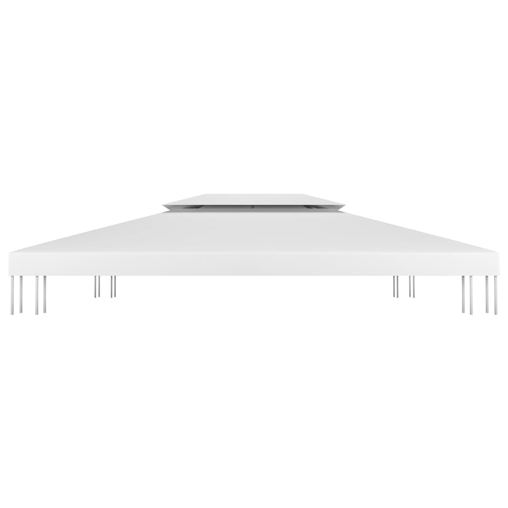 2-Tier Gazebo Top Cover 310 g/m² 4x3 m White