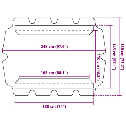 Replacement Canopy for Garden Swing Black 188/168x145/110 cm